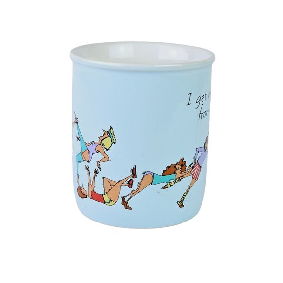 Vintage 1984 Hallmark Mugs "I Get My Kicks from Aerobics" Coffee Cup - Picture 4 of 6